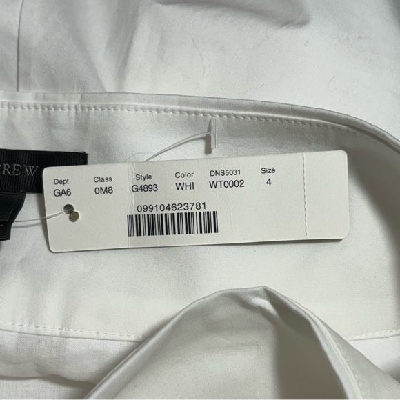 New With Tag J. Crew White Tie Waist Cotton Poplin Shorts Size 4 - Picture 9 of 11